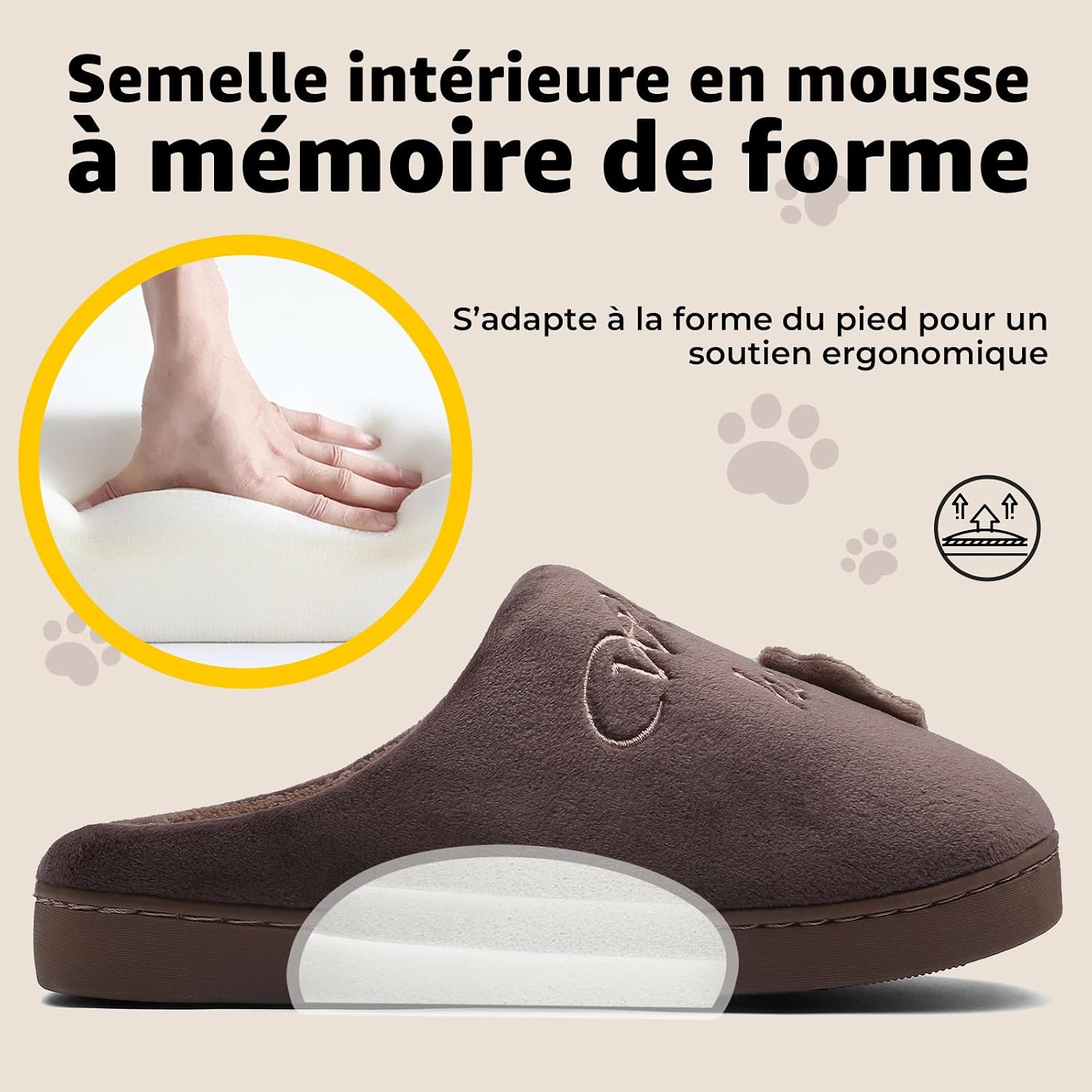 Detalle 2 de Mishansha Chaussons mignons chaud et antidérapant