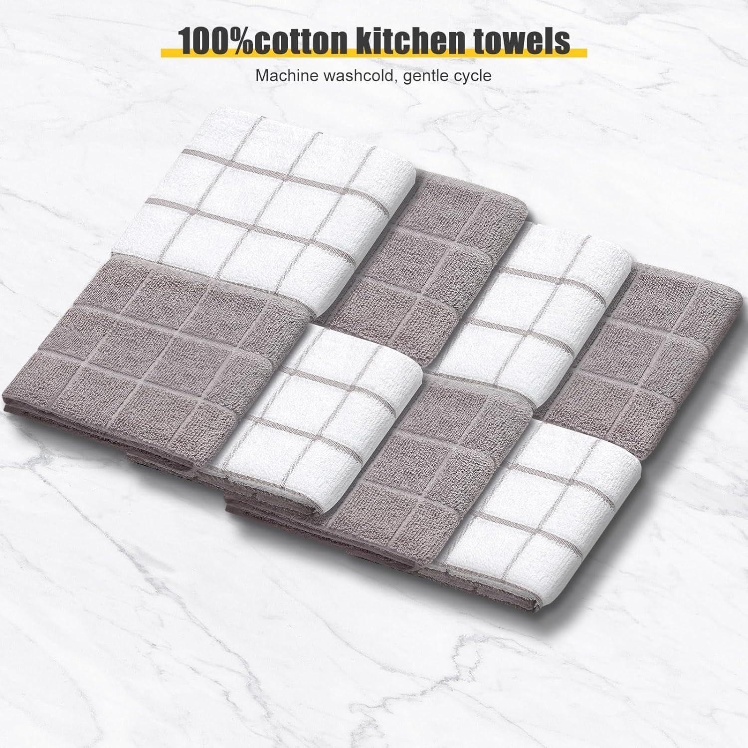 Detalle de Oven Mitts, Kitchen Towels & Dishcloths Pot Holders Sets — 12-Piece, 500°F Heat-Resistant, Non-Slip Surface (Gray)