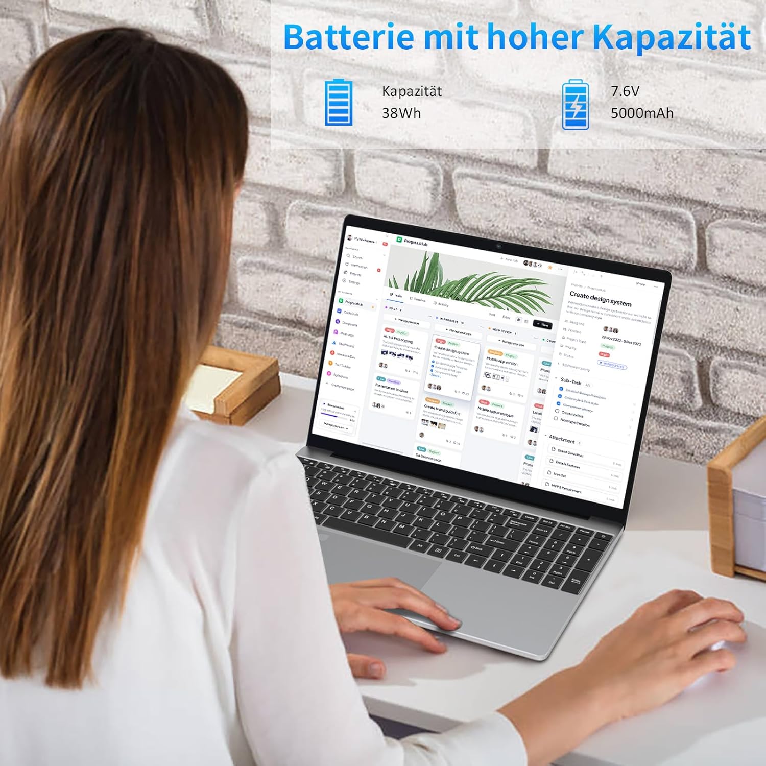 Thumbnail 6 de Trygood Laptop 15,6 Zoll – Full HD IPS, Fingerabdruck-ID, 8GB RAM, 256GB SSD