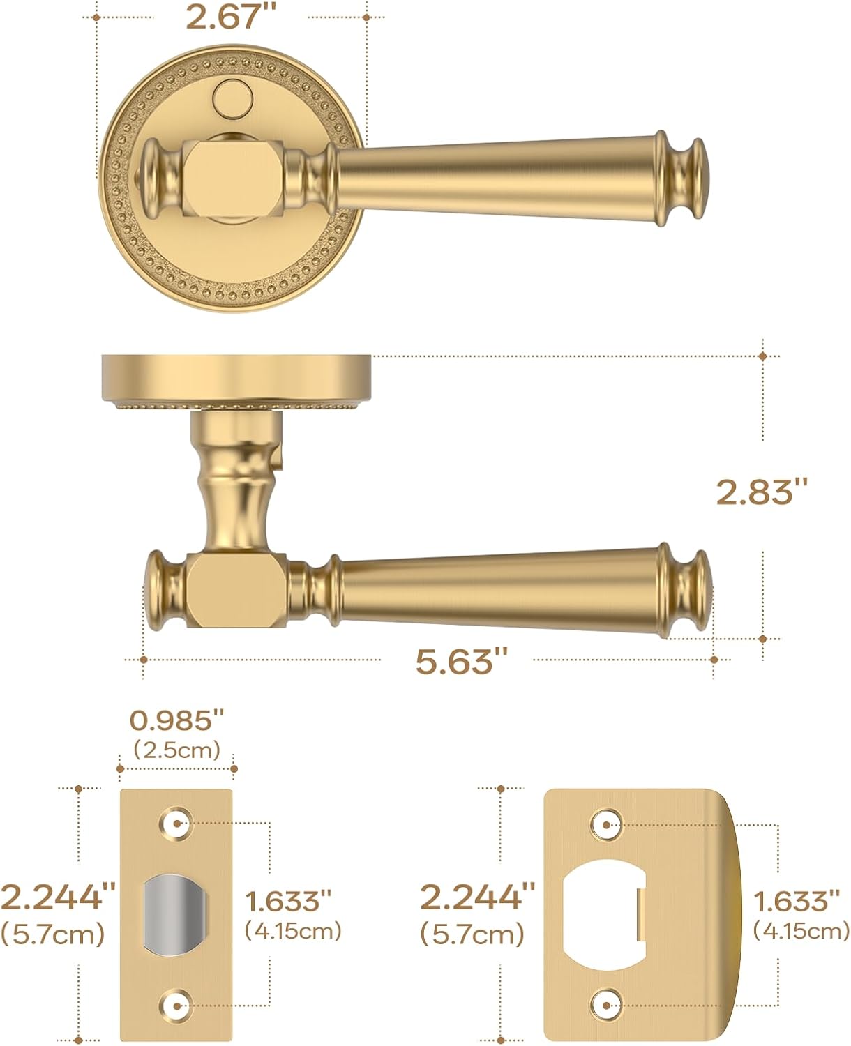 Thumbnail 6 de Amerdeco Privacy Door Handles, Zinc Alloy