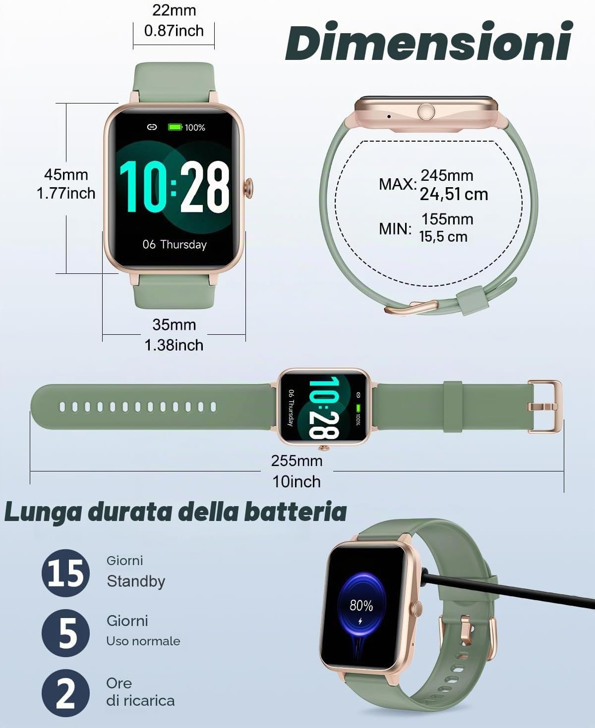 Thumbnail 5 de Smartwatch GRV verde IP68 per sport
