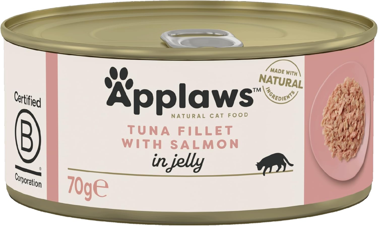 Detalle de Applaws Cat Tin 1x(24x70g) Tuna Fillet with Salmon in Jelly – gusto naturale per gatti