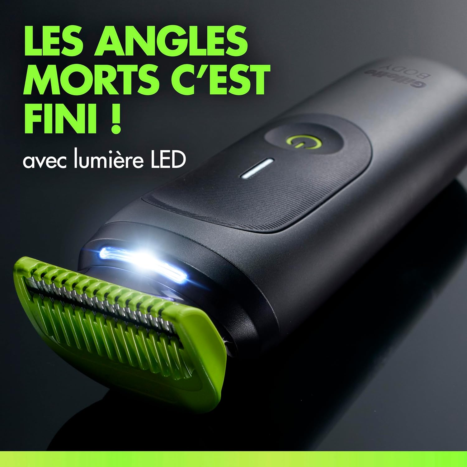 Detalle de Tondeuse Gillette Labs Body + Intimate Homme i7 : corps, zones intimes et usage sous la douche