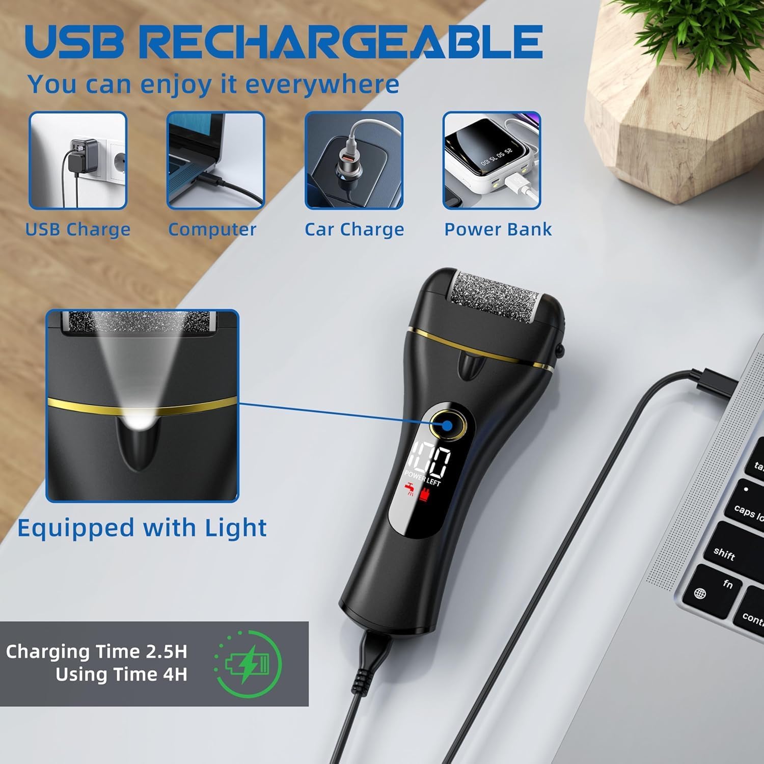 Thumbnail 3 de Vexloria Electric Foot File: 16-in-1 Rechargeable Pedicure Kit