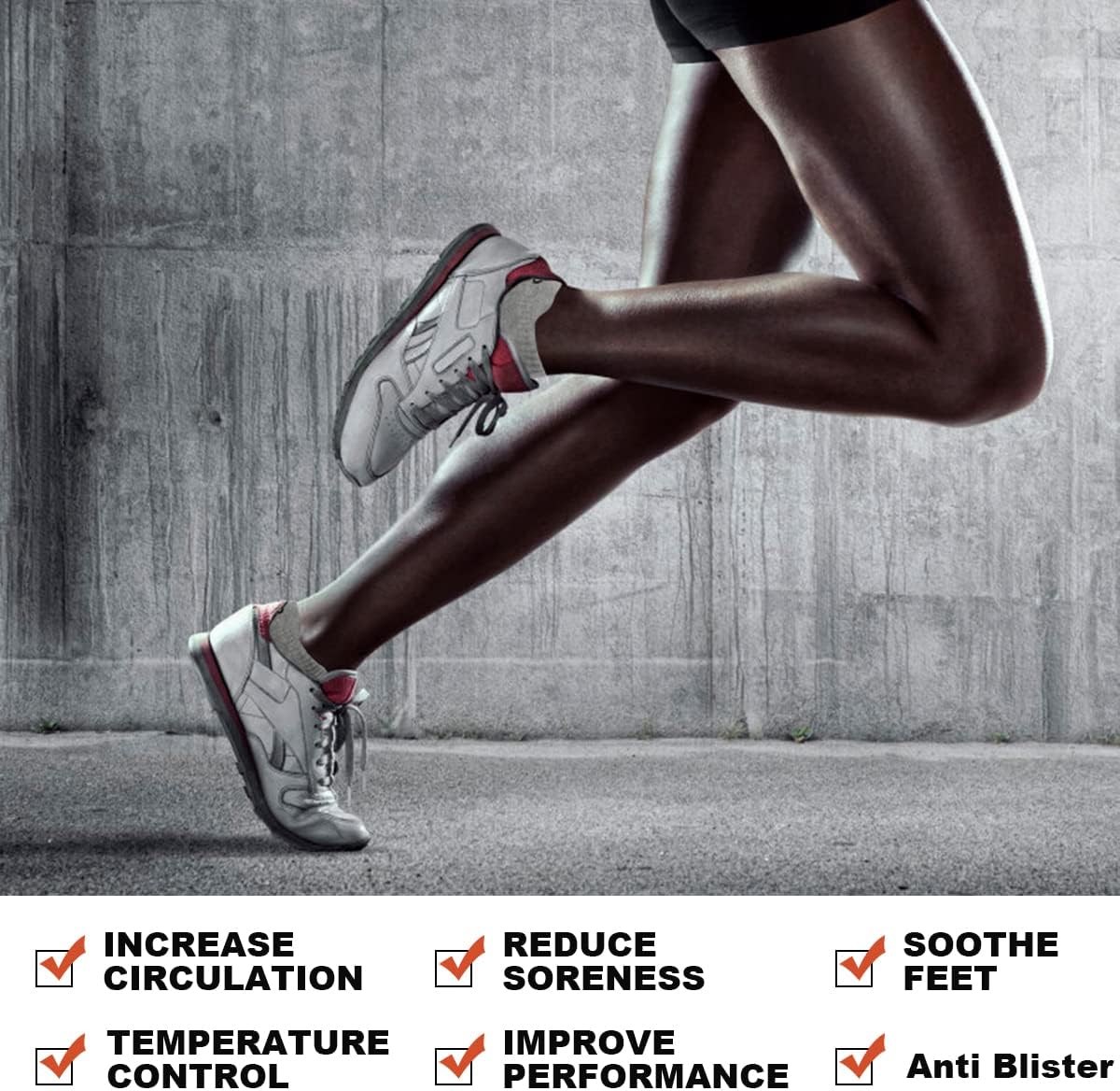 Thumbnail 5 de coskefy Thick Cushion Running Socks (Ankle, Anti-Blister) – 6 Pairs