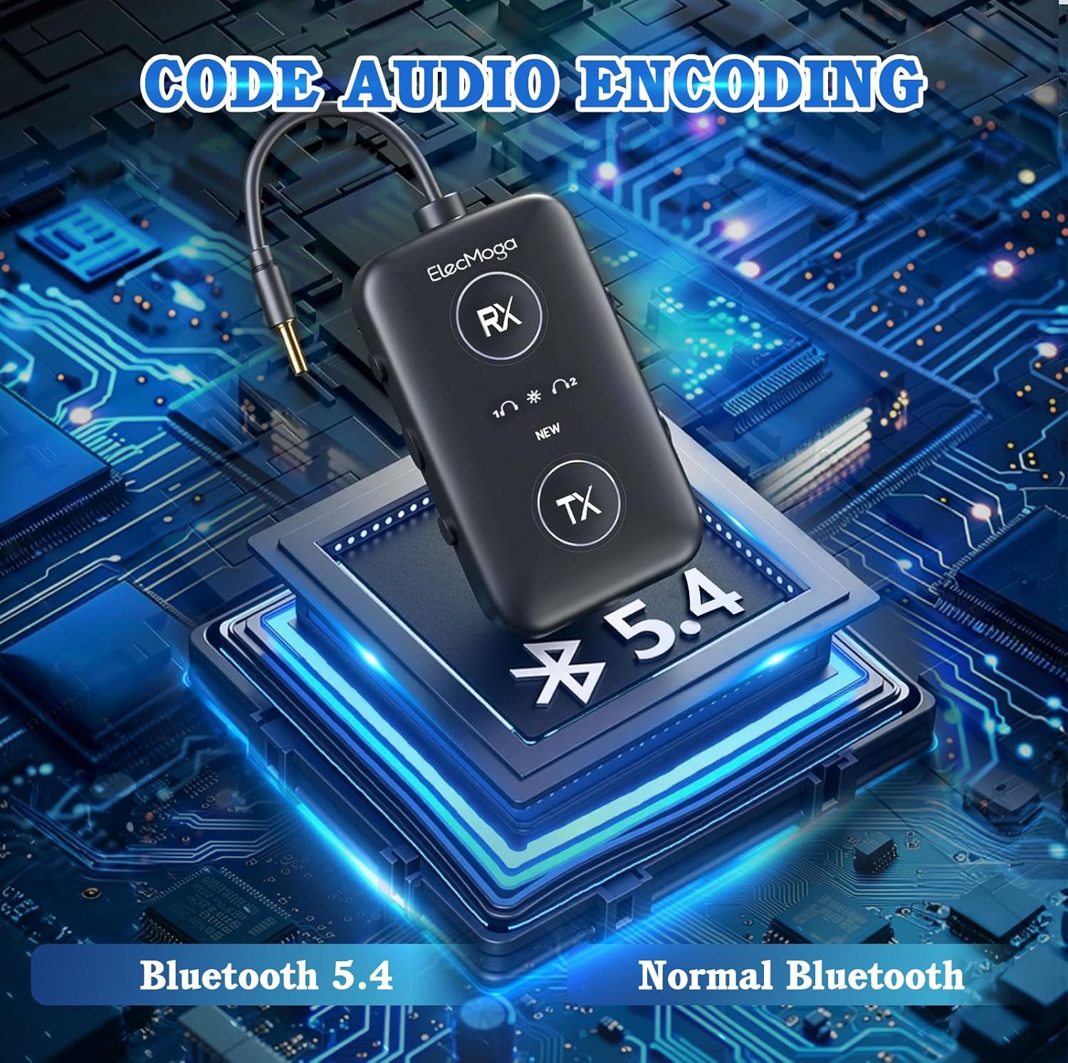 Thumbnail 1 de ElecMoga aptX Adaptive Bluetooth 5.4 transmitter for TV