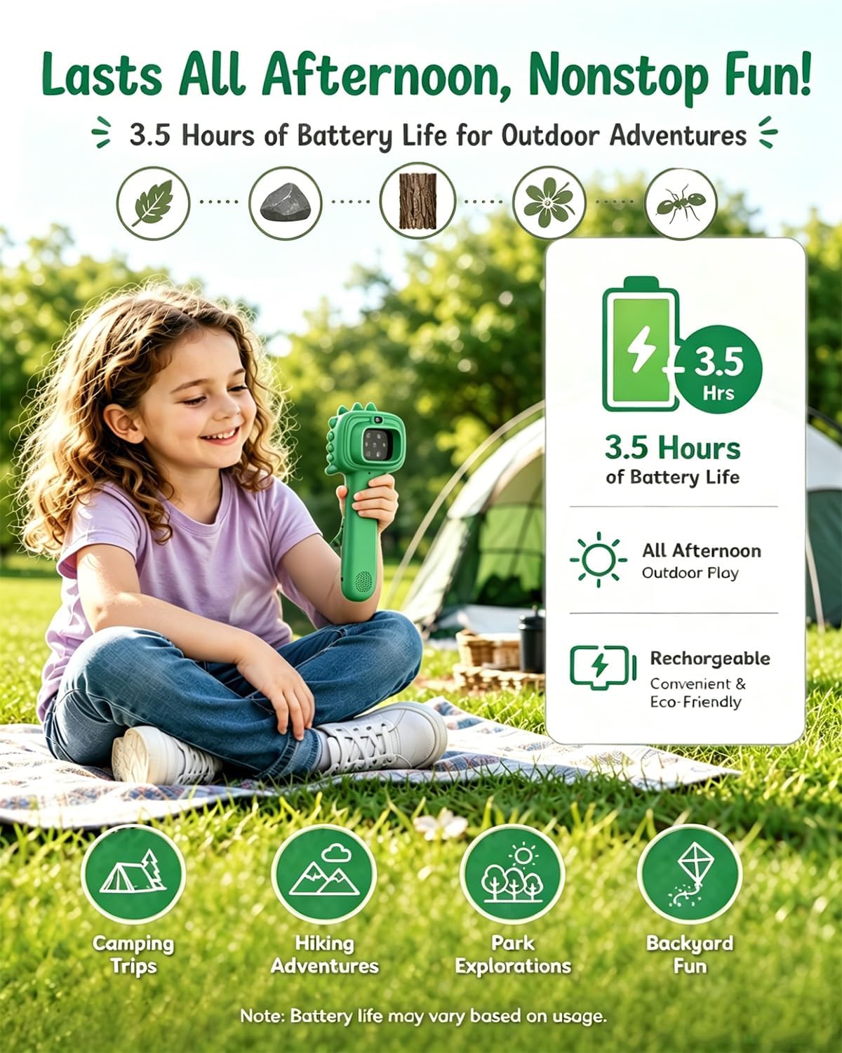 Detalle de Microscope Camera for Kids: 2-in-1 Handheld Pocket Microscope with 2.4" Screen and Autofocus (Green)