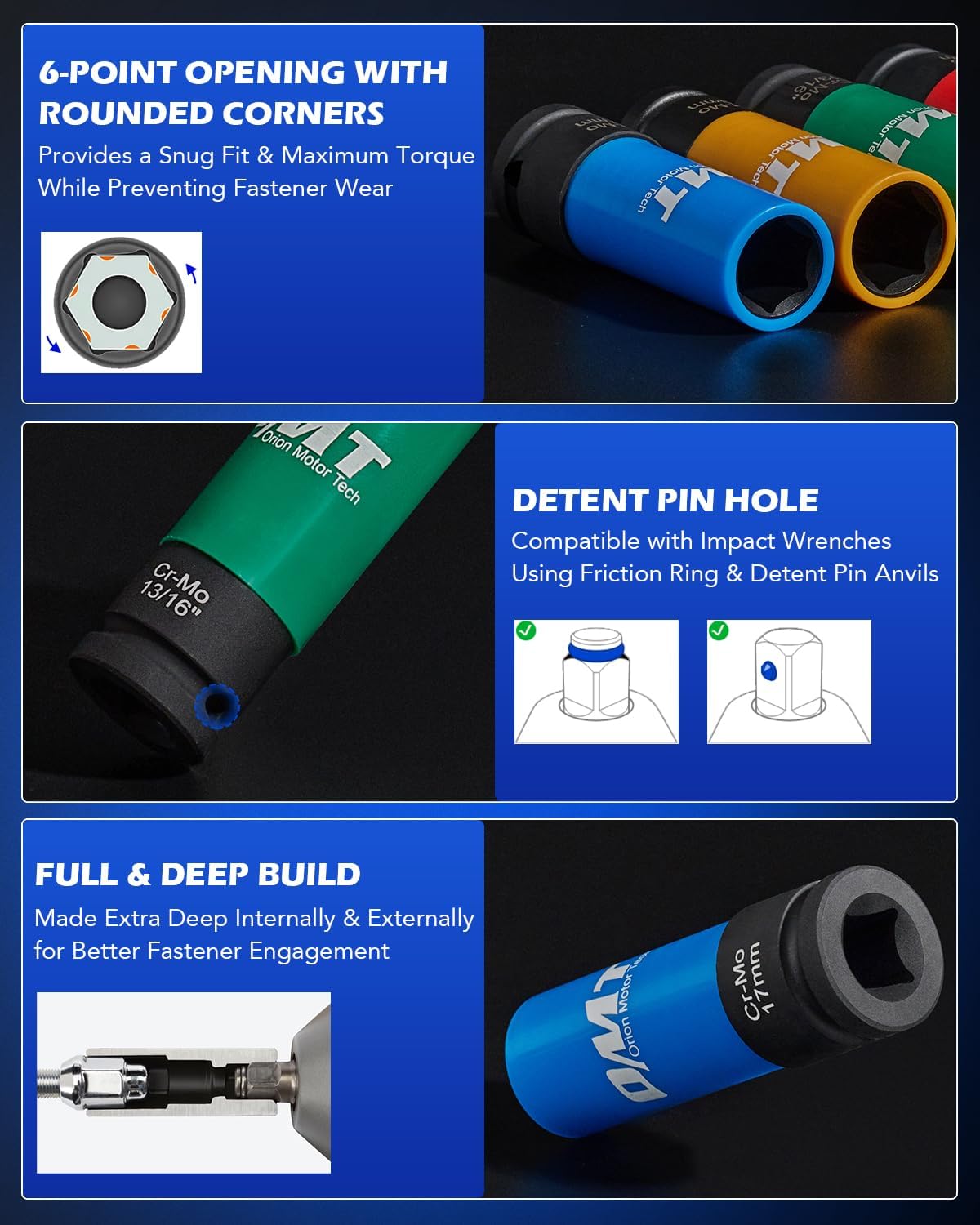 Thumbnail 4 de Orion Motor Tech 5pc Lug Nut Socket Set 17mm