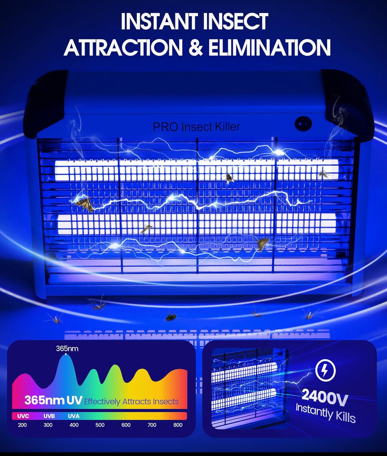 Detalle 2 de Spectracide 2400V — Piège à insectes volants efficace pour intérieur (UV 365 nm, 2400 V)