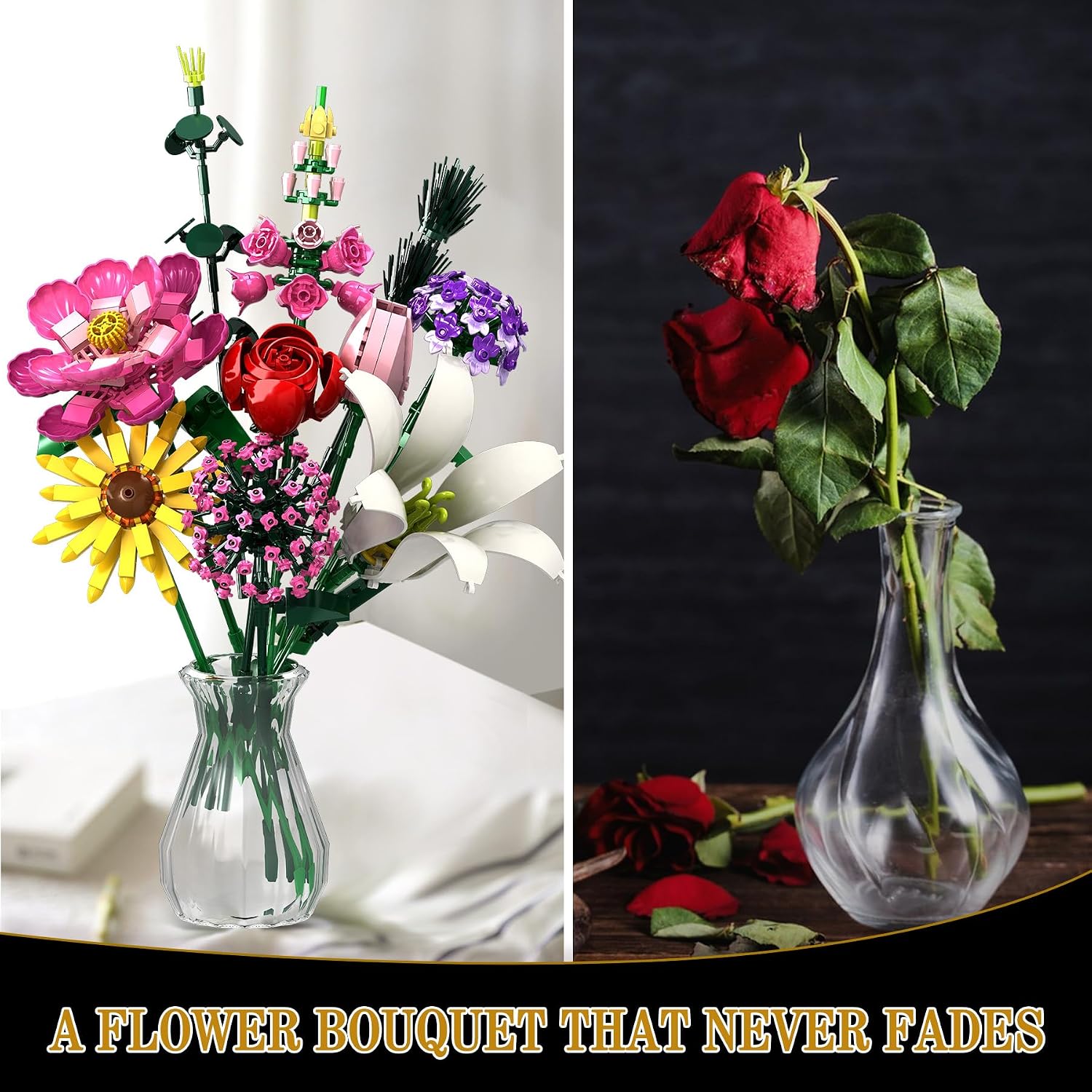 Detalle 2 de Rongmeiz Flower Clusters 721 Teile Bouquet-Set