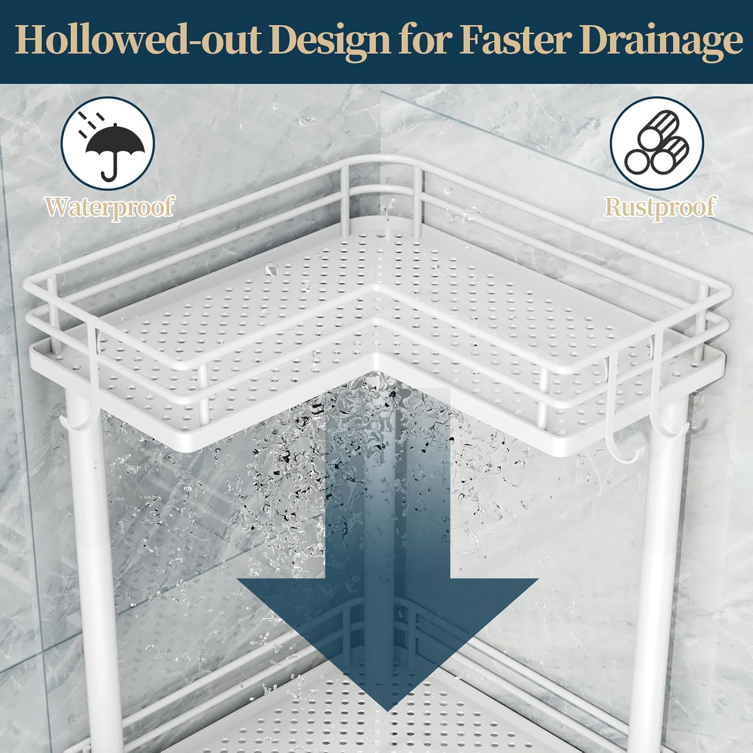 Thumbnail 4 de Consumest Corner Shower Caddy 4-Tier shower organizer