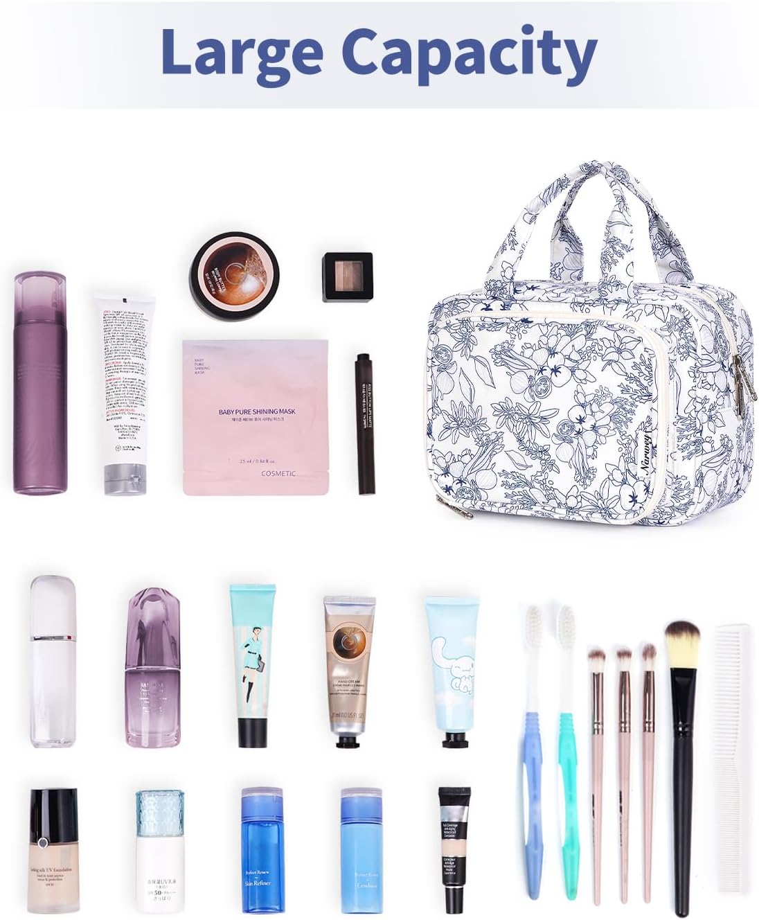 Thumbnail 5 de Narwey Navy Floral Toiletry Bag