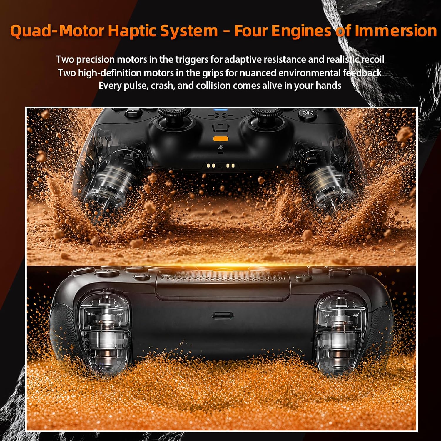 Thumbnail 4 de Nonbliep for PS5 Controller with Dynamic Response Triggers – Wireless, Quad-Motor Haptic, 2000mAh