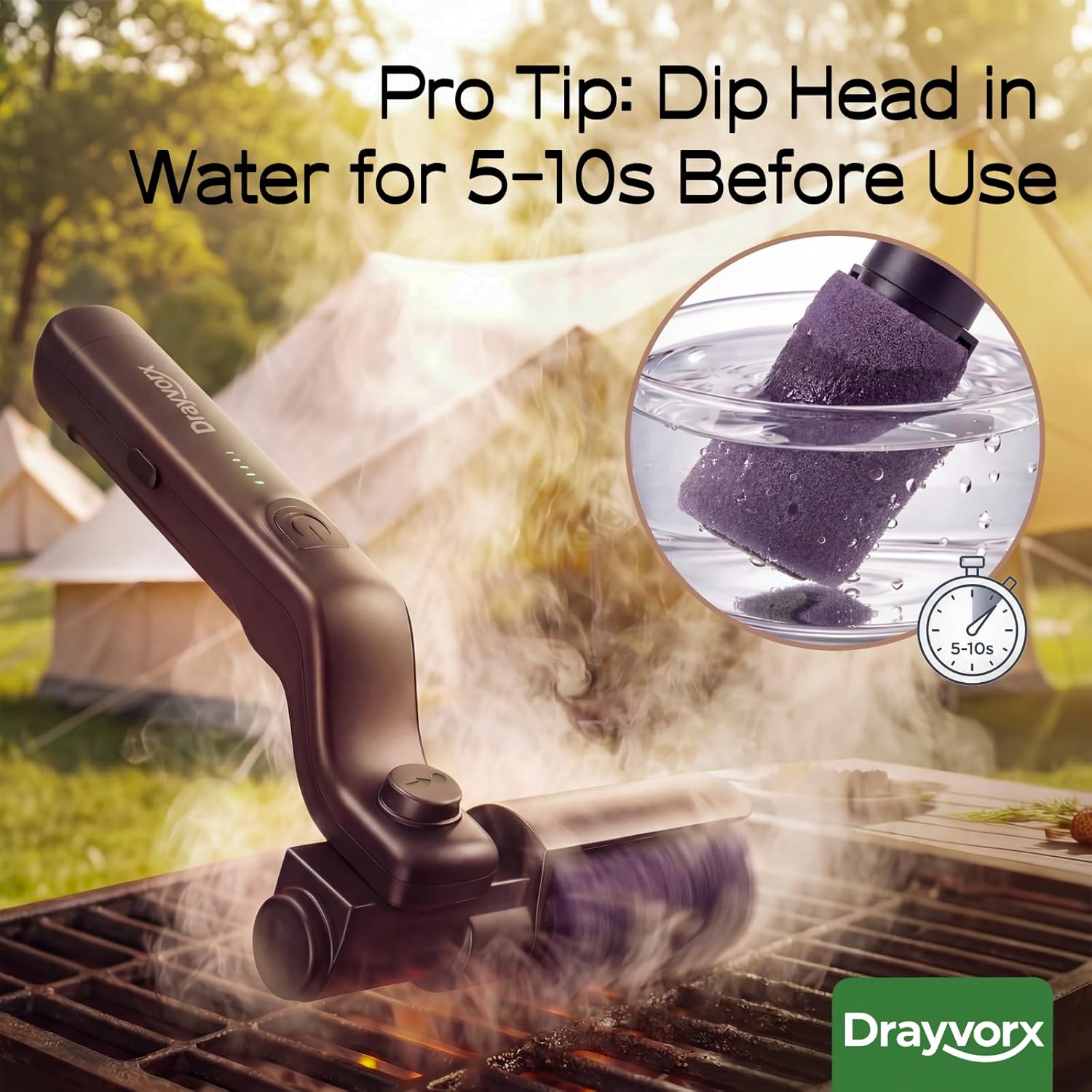 Thumbnail 6 de Drayvorx Electric Grill Brush with 3 Speeds, Type-C Rechargeable, 20kg Max Torque BBQ Cleaner