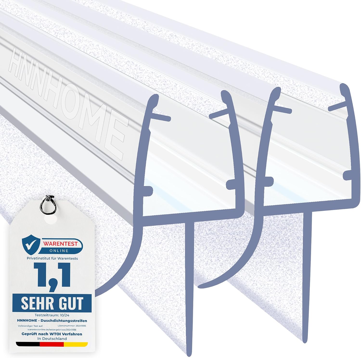 Detalle de HNNHOME Duschdichtung – Universelle Duschtürdichtung (5–8 mm Glas, 2er Pack, 100 cm)