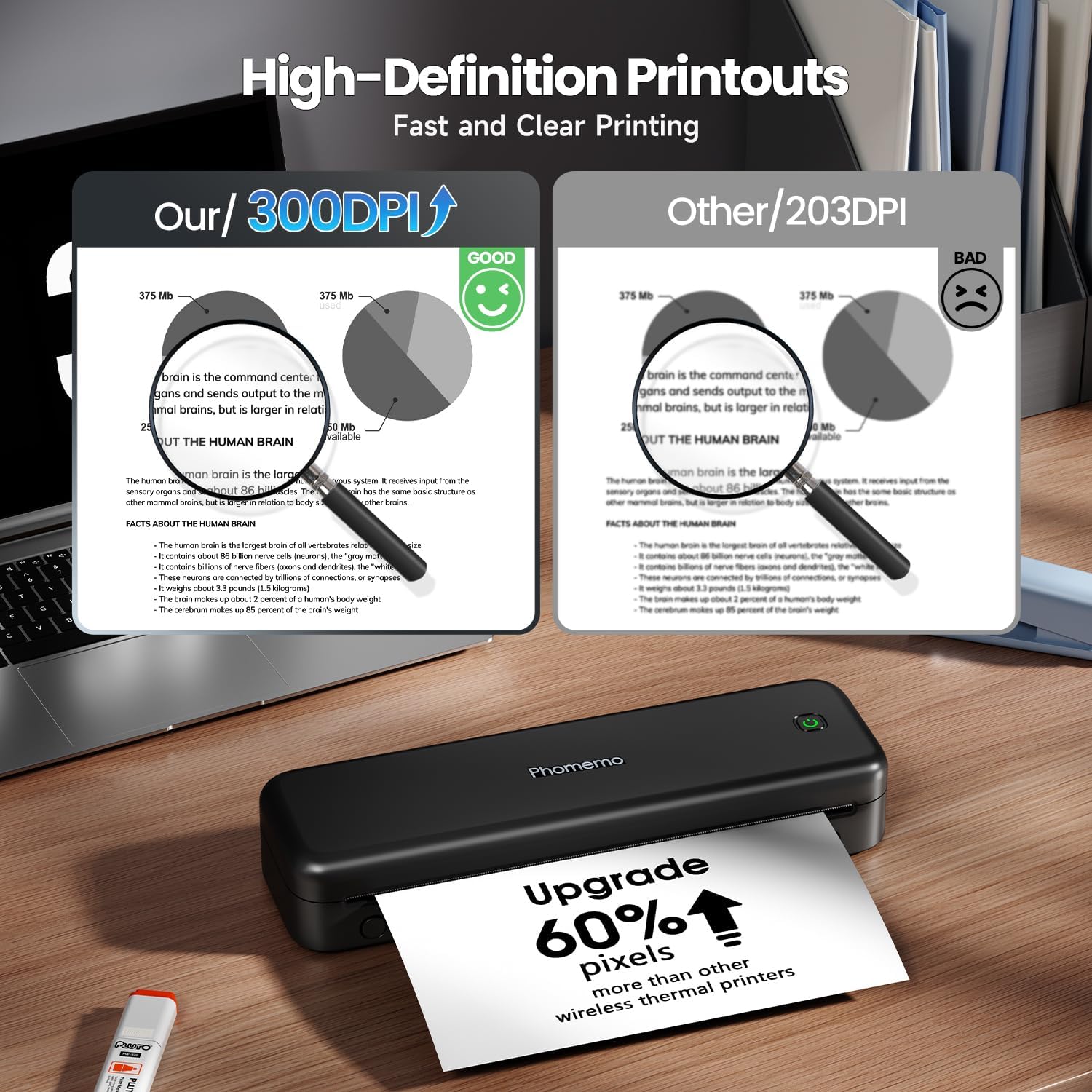 Detalle de Phomemo M834 Portable Printer 300dpi