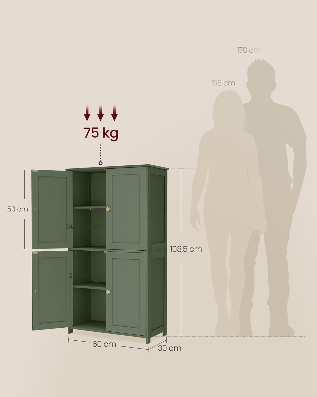 Detalle de VASAGLE BBC553CH01 armoire de salle de bain
