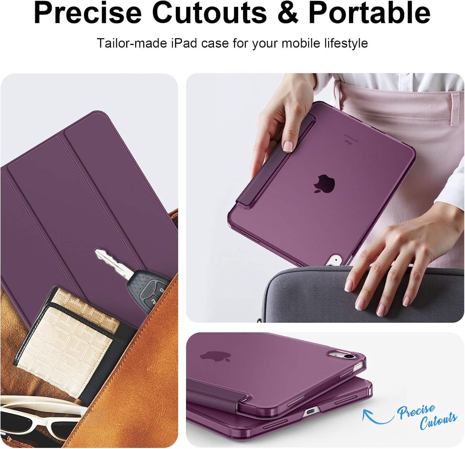 Detalle de FINTIE Hülle für iPad 11. Generation 2025 (A16) & iPad 10. Generation 10,9 Zoll 2022 – ultradünnes Case mit transparenter Rückseite, Lila