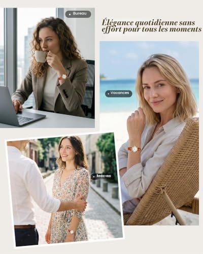 Thumbnail 3 de CIVO Montre Femme Analogique Petite – Cadran lisible, bracelet cuir souple et étanchéité 30 m