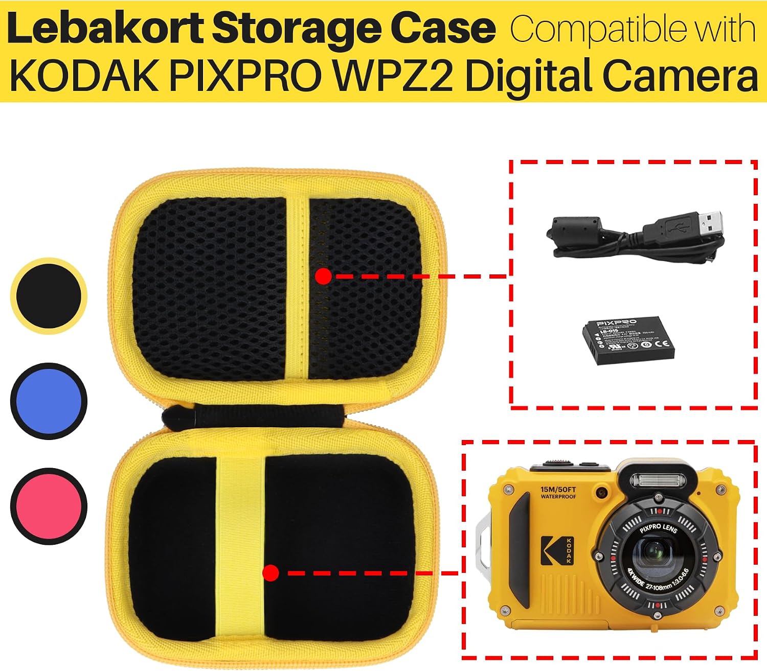 Thumbnail 1 de Lebakort Hart-Tasche Kodak Pixpro WPZ2