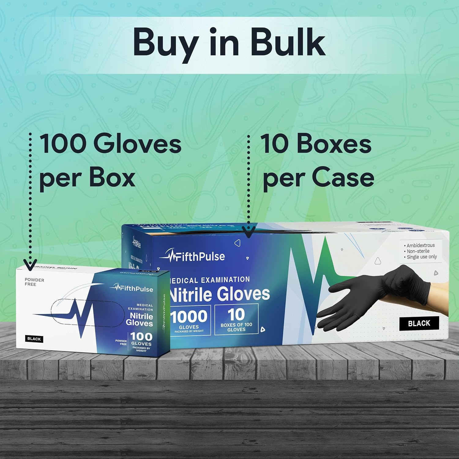 Thumbnail 6 de Black Nitrile Gloves Large – 3 Mil, Case of 1000, Latex-Free & Powder-Free with Textured Grip