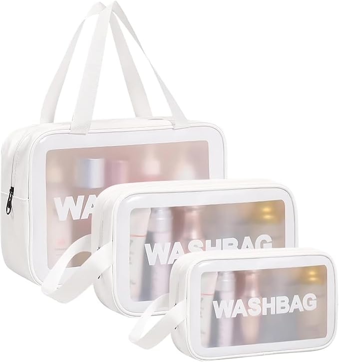 Detalle de Aucuu 4 pcs Bolsas Neceser Transparente Impermeable ✈