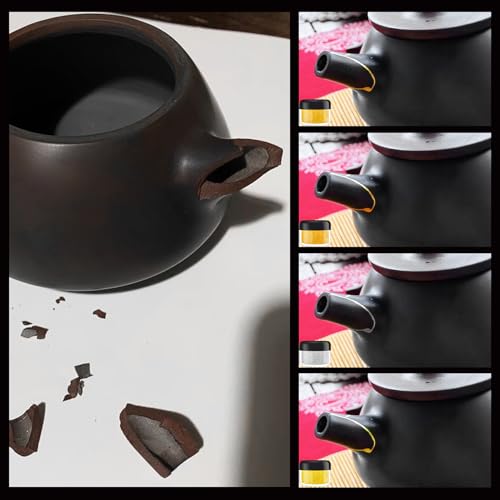 Detalle de Kintsugi Kit YumCraft: Kit Kintsugi con polvere d'oro e argento per ceramica e vetro