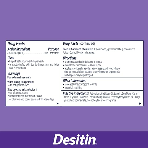 Thumbnail 7 de Desitin Maximum Strength Diaper Rash Paste with 40% Zinc Oxide, 4.8 oz