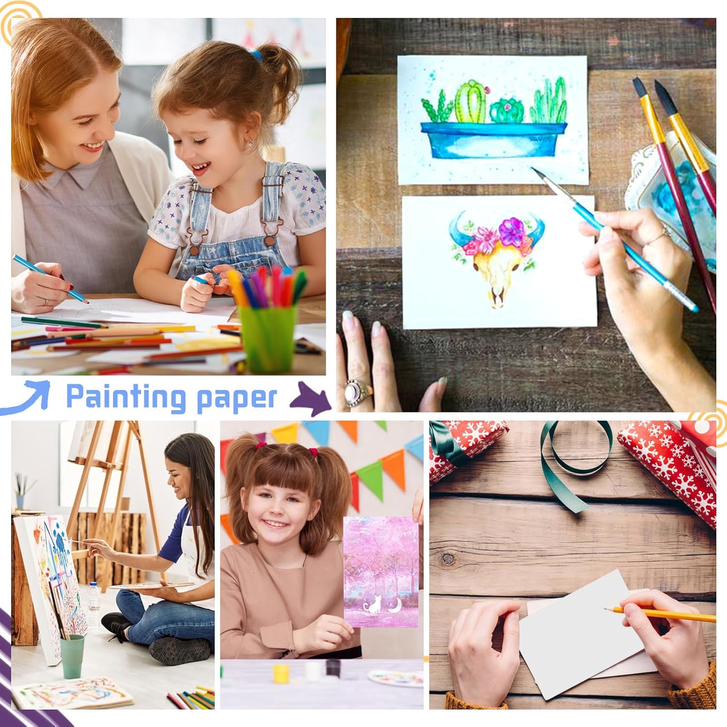 Thumbnail 6 de 120 Sheets Watercolor Paper 🖌️