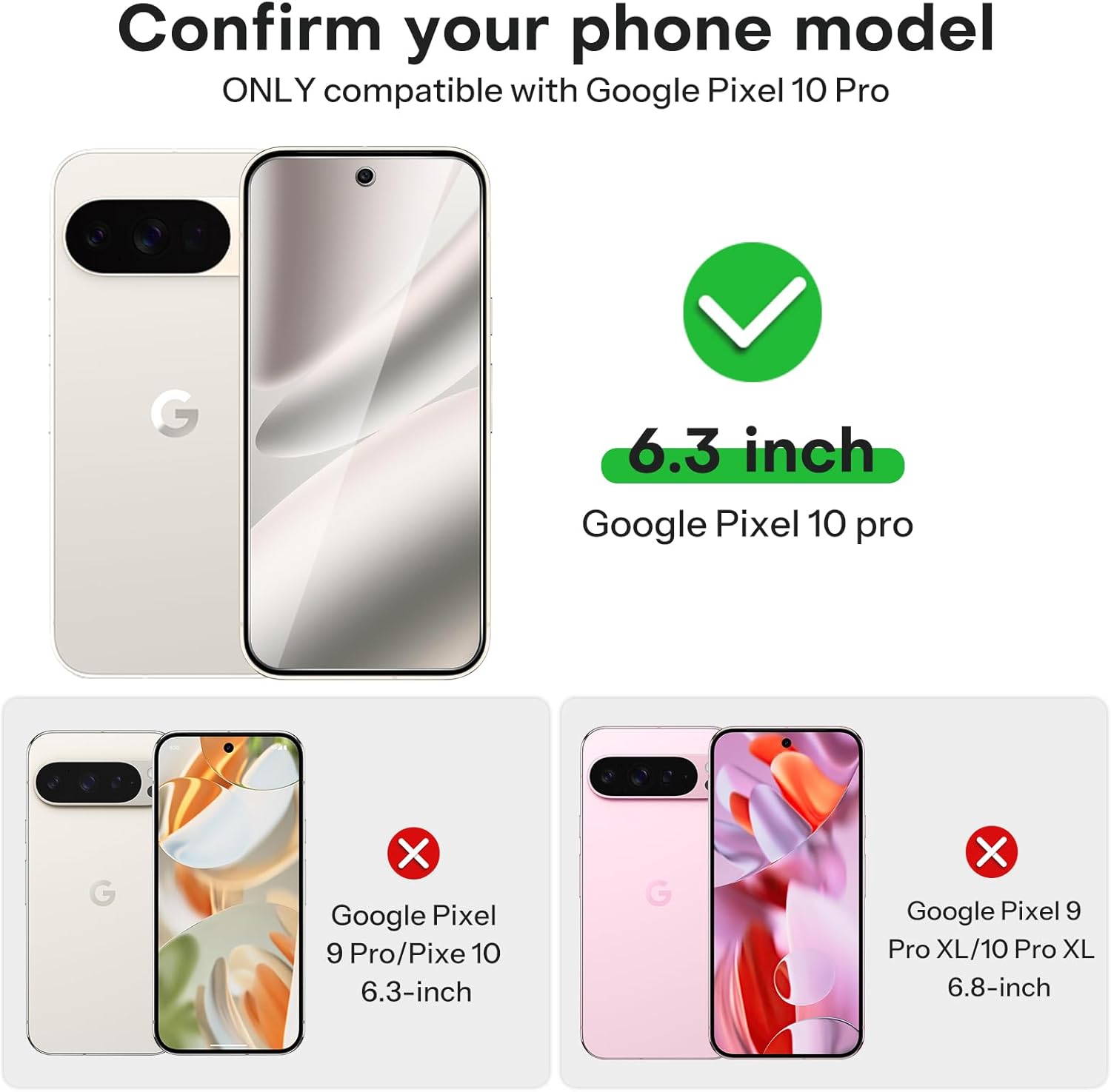 Detalle 2 de OMOTON Pixel 10 Pro tempered glass screen protector 6.3"