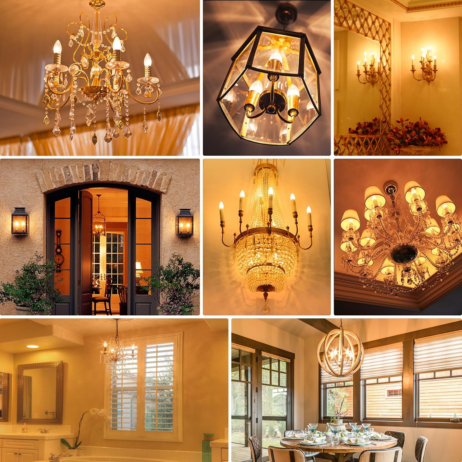 Detalle de Yochoice 320104-04 E12 LED Candelabra Bulbs, 2200K, Dimmable, 6-Pack