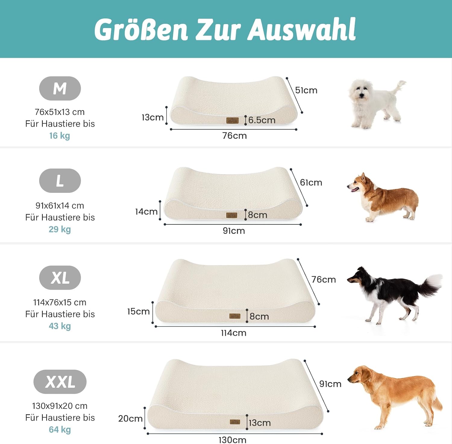 Thumbnail 1 de COZY KISS orthopädisches Hundebett für große Hunde, mit erhöhtem Rand, 114x76x15 cm – waschbare, wasserfeste & rutschfeste Hundematte