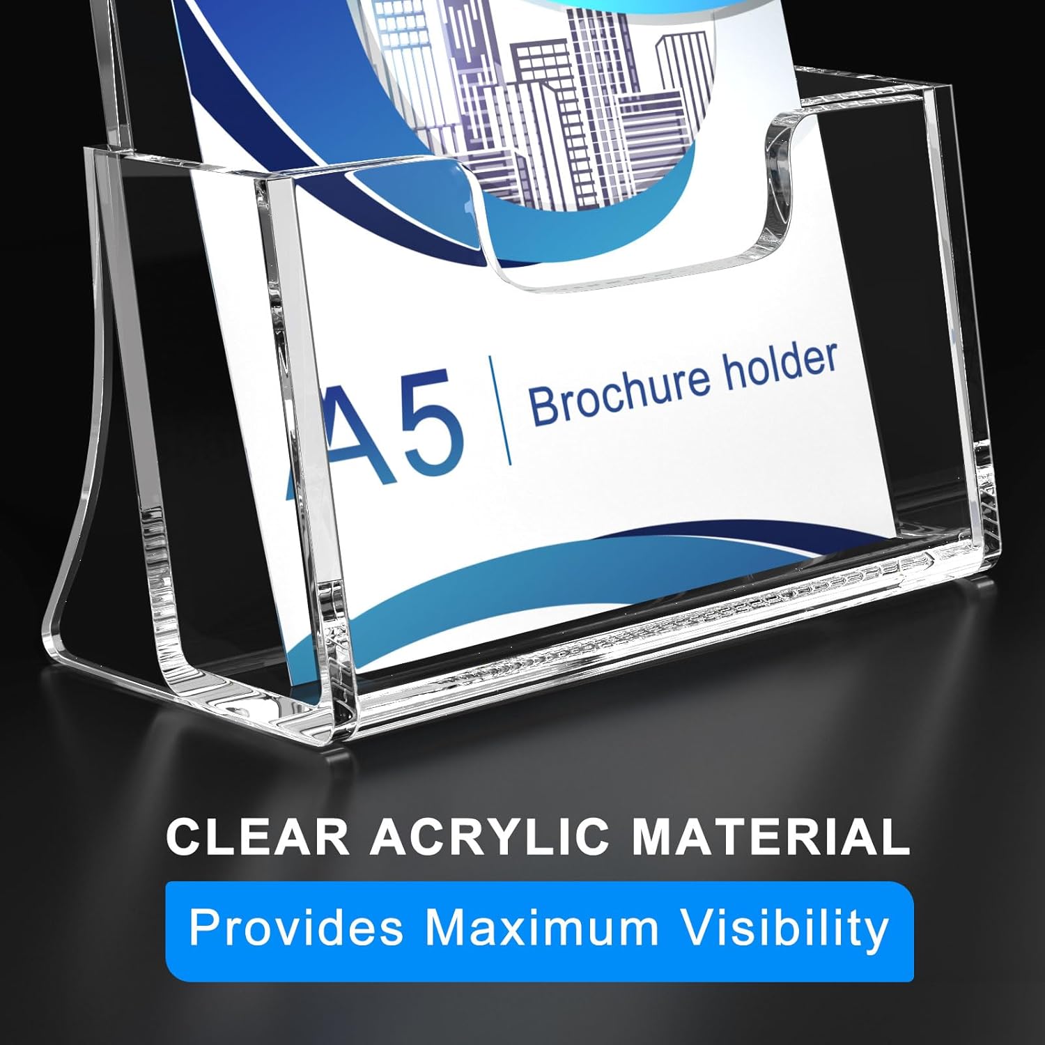 Thumbnail 3 de AITEE A5 Clear Leaflet Holder – 2 Pack, Acrylic Freestanding Brochure Dispenser