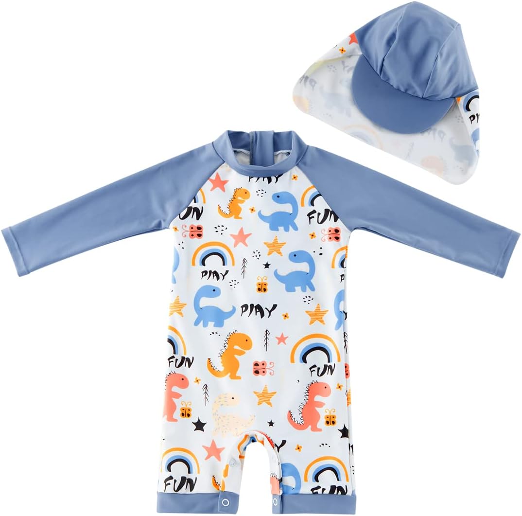 Detalle de UMELOK Baby Badeanzug mit Sonnenhut – UV-Schutz (UPF 50+) für Baby Jungen