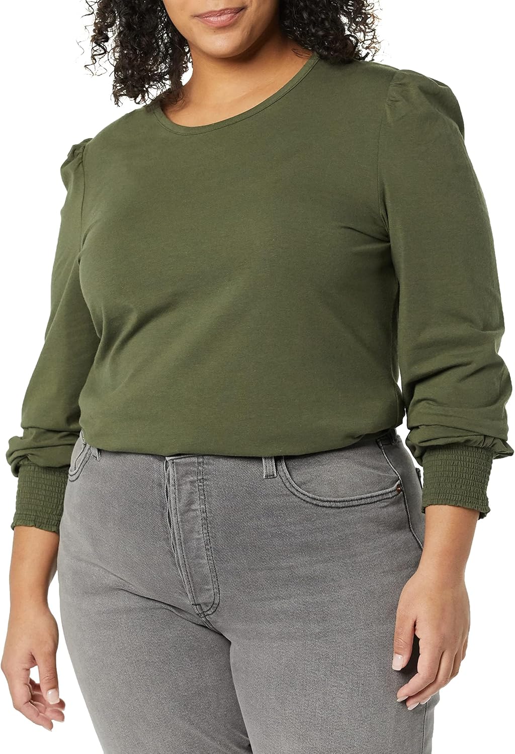 Thumbnail 2 de Amazon Essentials Women's Long-Sleeve Crewneck Smocked Cuff T-Shirt