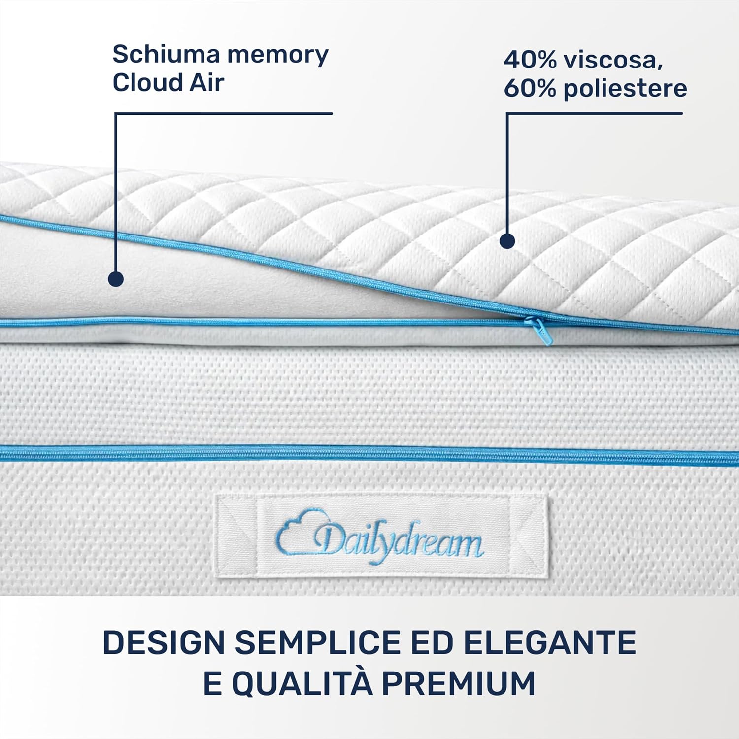 Thumbnail 2 de Coprimaterasso Dailydream 140x200 cm – Schiuma a memoria di forma 9 cm, Edizione Pure XL