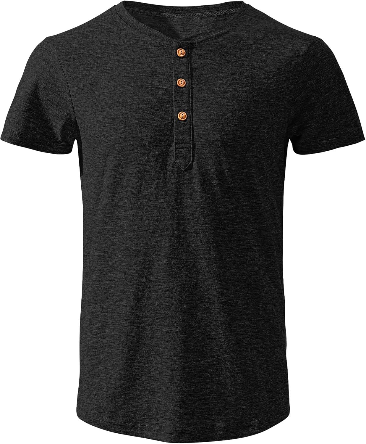 Thumbnail 3 de TARAINYA Henley Shirt Herren – Baumwolle, Kurzarm, 3-Knopf Henley, M–4XL