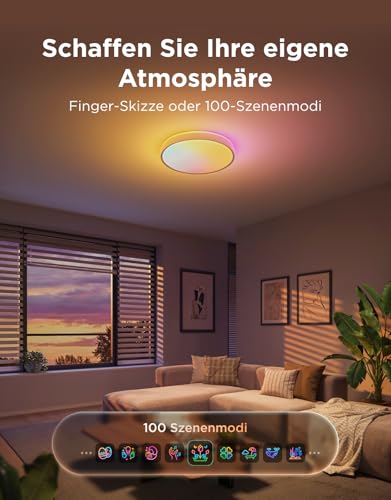 Detalle 2 de Govee RGBICWW Deckenlampe Pro55W: 4800 lm, 45,5 cm Durchmesser, dimmbar