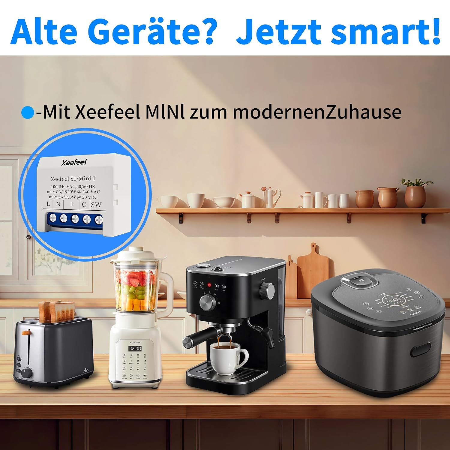 Thumbnail 4 de Xeefeel Mini 1 Smart Relais Schalter – 3er Set, WLAN & Bluetooth, 8A
