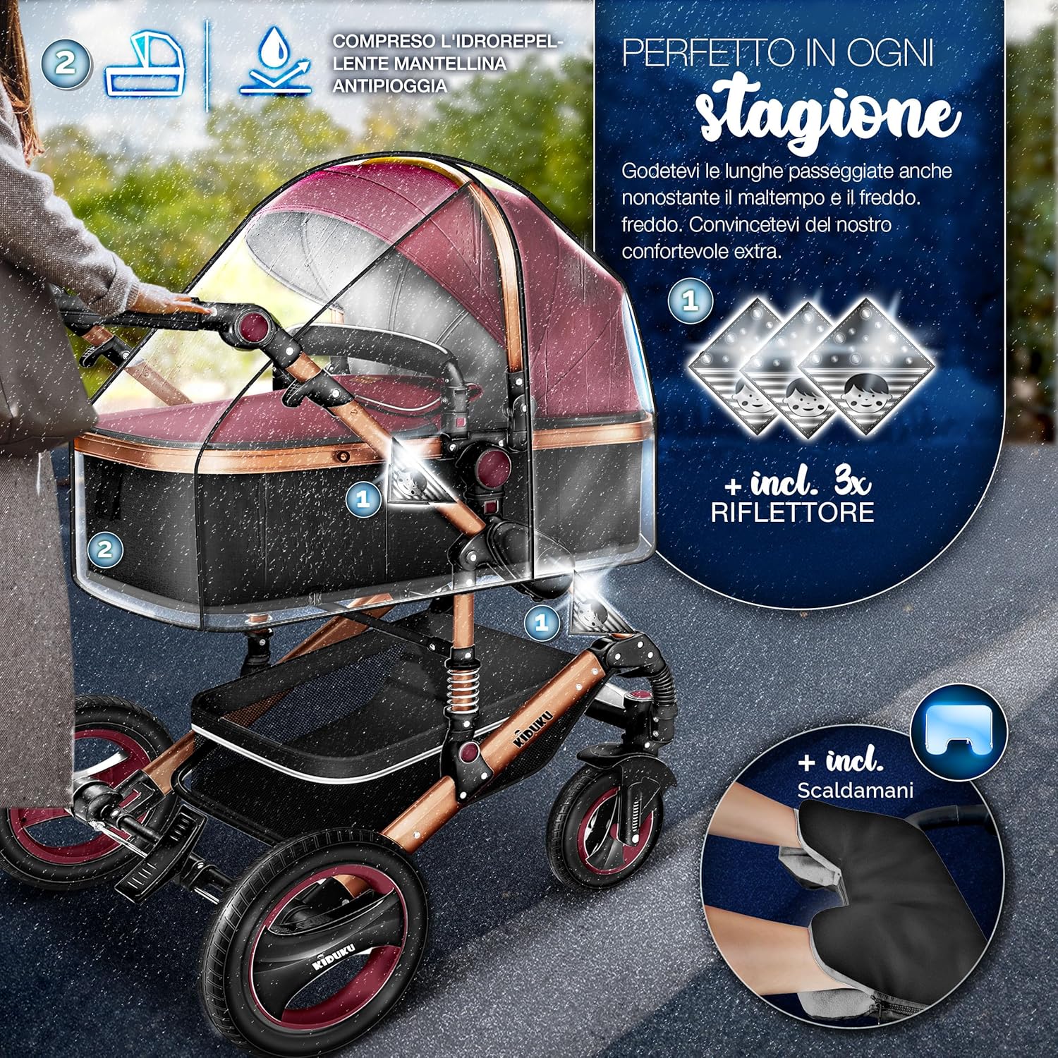 Thumbnail 3 de KIDUKU 3 in 1 Passeggino Completo Trio: versatilità, sicurezza e comfort per bambini dalla nascita a 22 kg