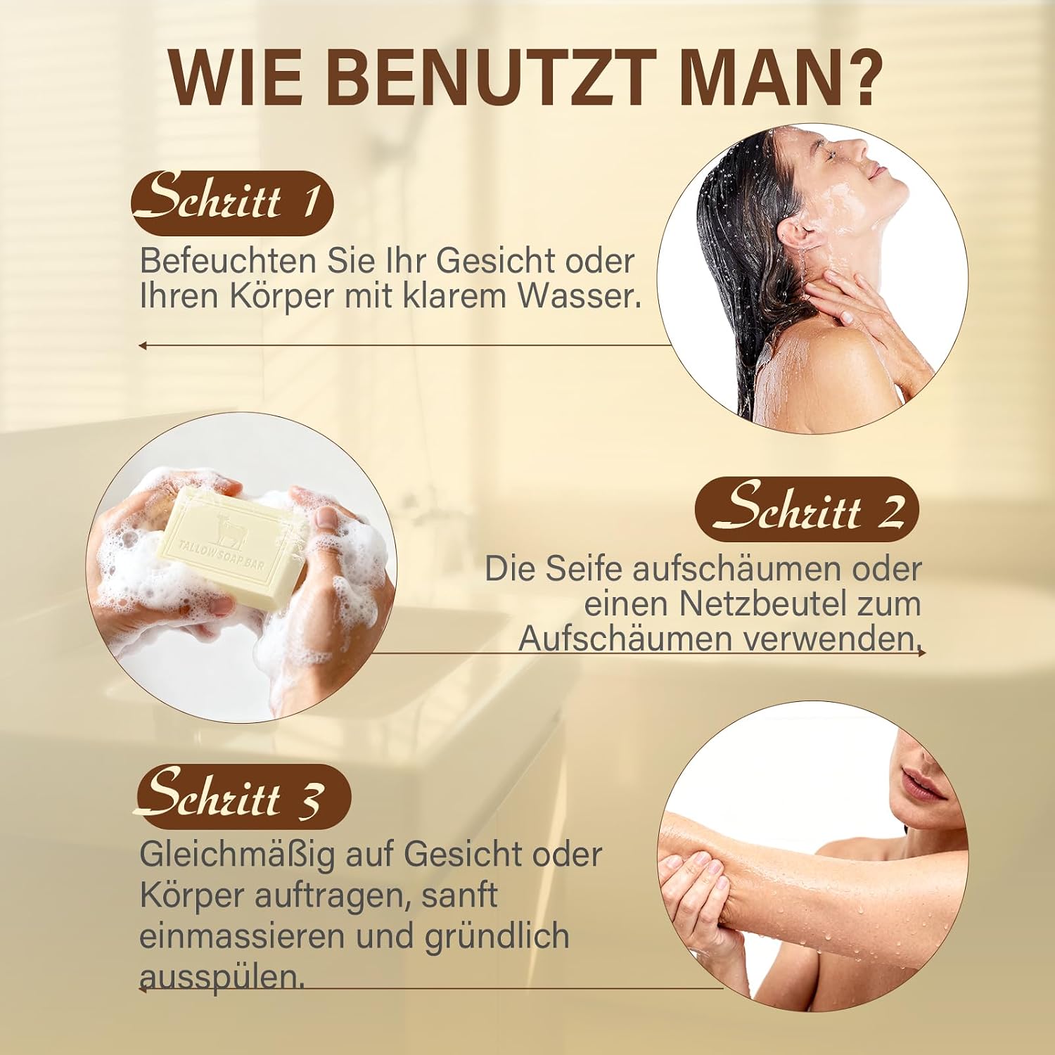 Thumbnail 6 de Beef Tallow Soap – Duftlose Talgseife, 3 × 100 g, natürlich grasgefüttert