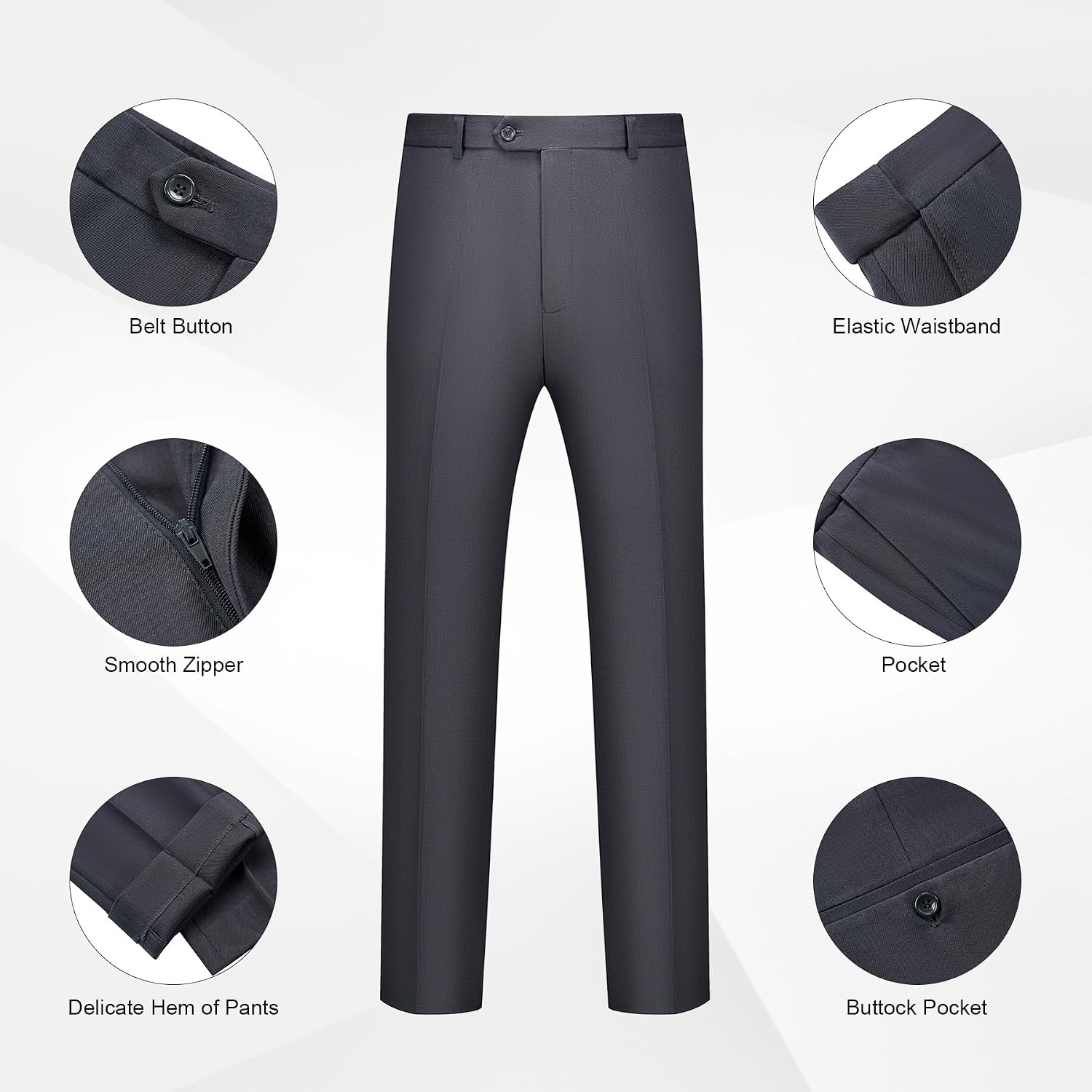 Thumbnail 4 de WULFUL Men's 2 Piece Suit, Slim Fit One-Button Jacket and Pants