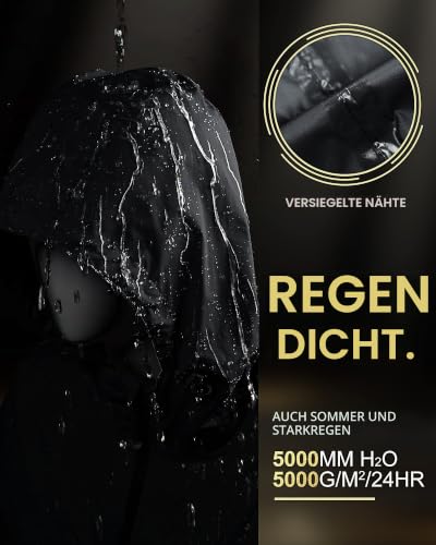 Detalle 2 de 33,000ft Damen Dünne, Wasserdichte Faltbare Regenjacke mit Kapuze