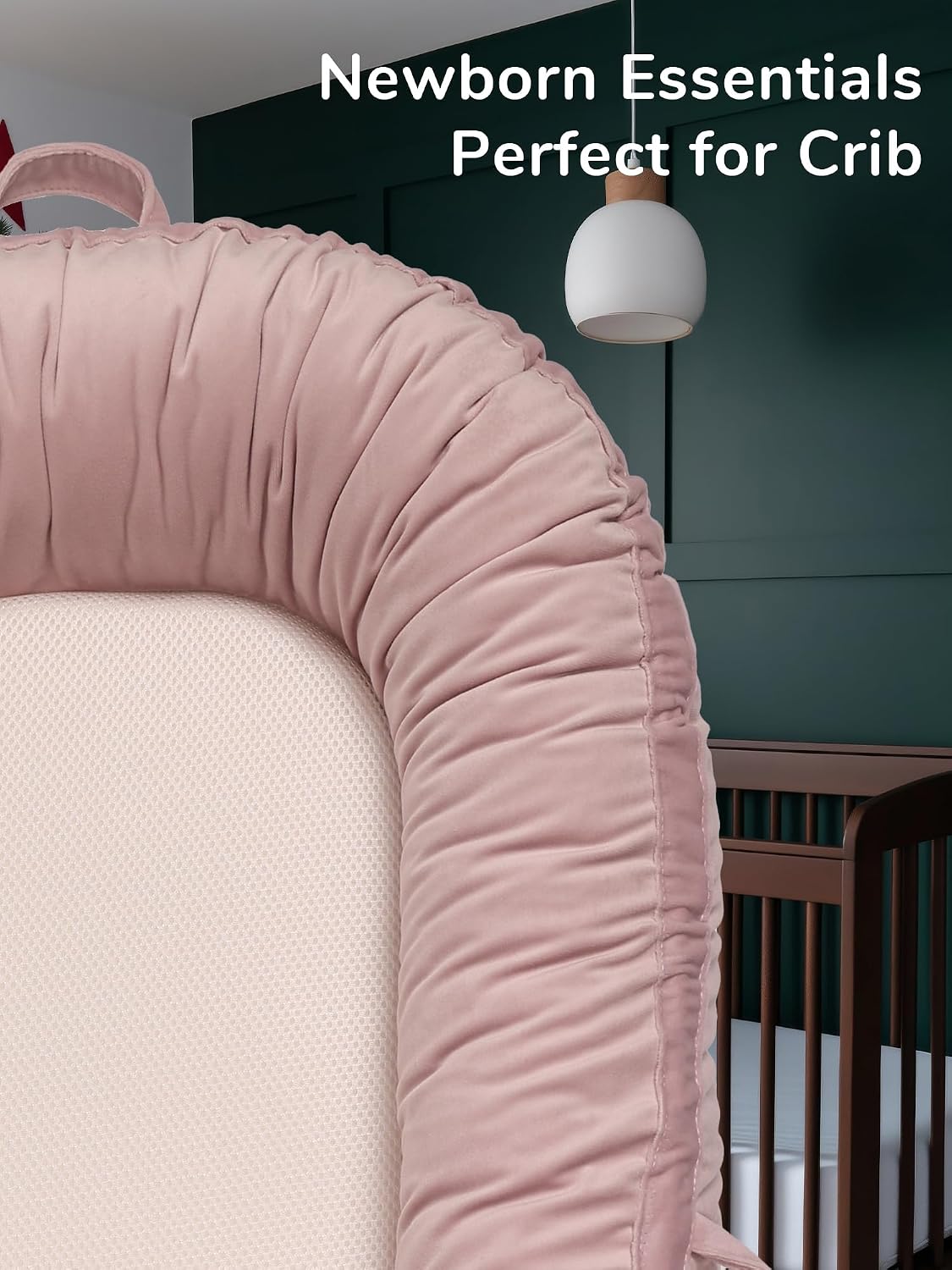 Thumbnail 5 de EAQ Réducteur de Lit Bébé – Nid Cocoon Rose Poudré pour Nouveau-né, confort portable et lavage facile