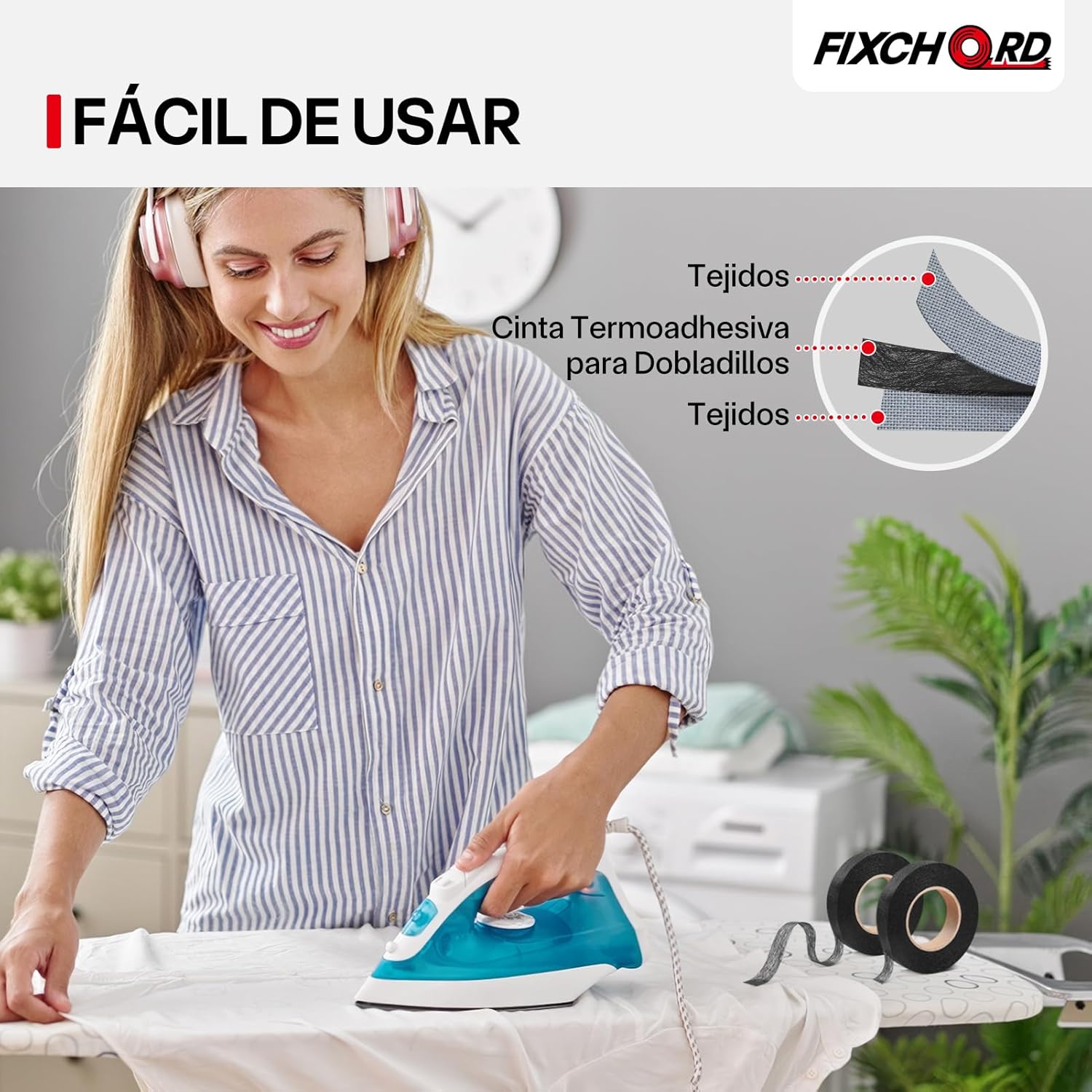 Thumbnail 6 de FIXCHORD Cinta Termoadhesiva Negra, Fácil de Usar 👖