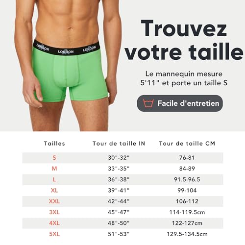 Detalle 2 de Boxers FM London – lot de 4/8 pour hommes avec ceinture élastique, douceur et confort au quotidien