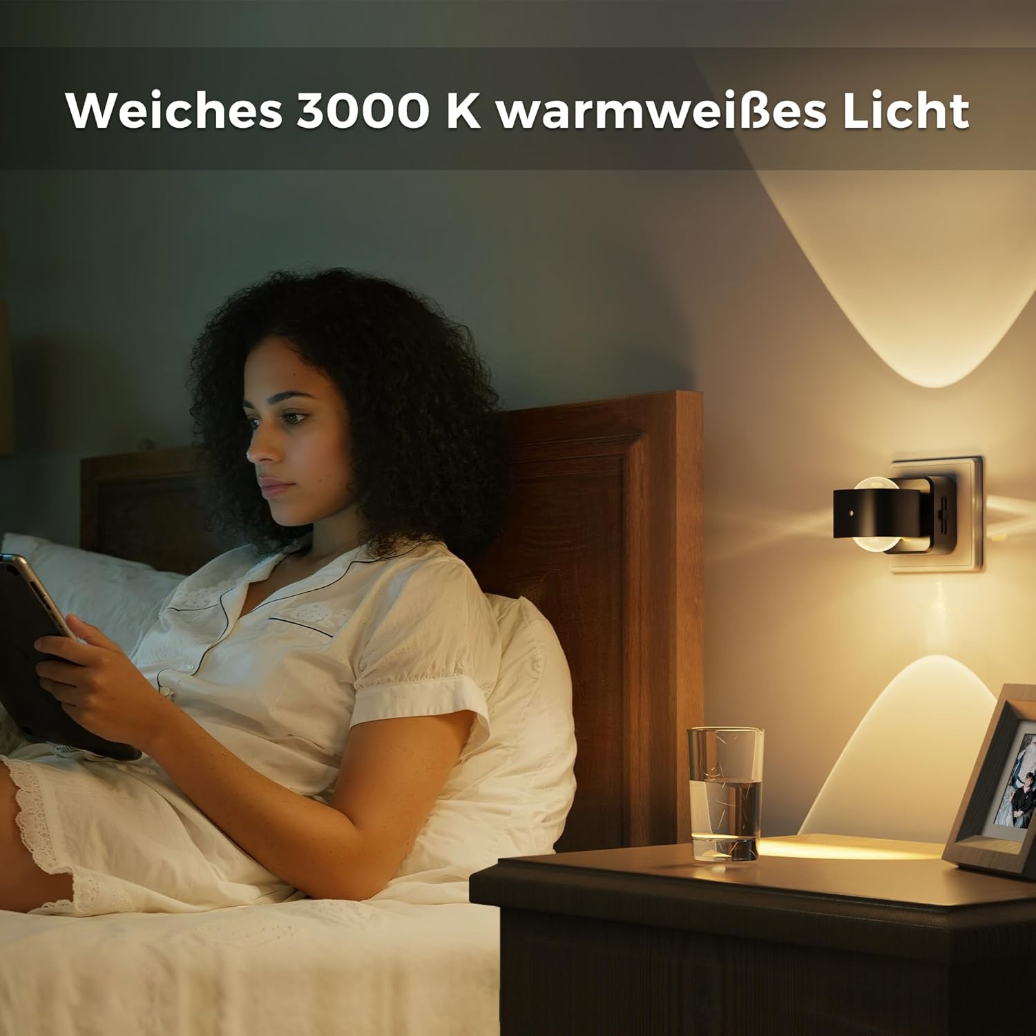 Thumbnail 5 de LOHAS-LED Nachtlicht-Steckdose mit Dämmerungssensor, 180° drehbarem Stecker, 3000 K warmweiß