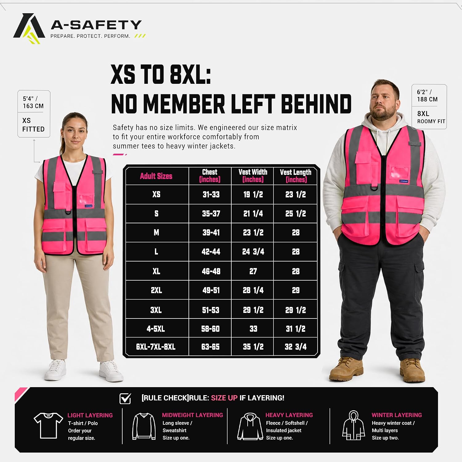 Detalle de A-SAFETY Pink Medium Reflective Safety Vest with 7 Pockets and Radio Mic Loop