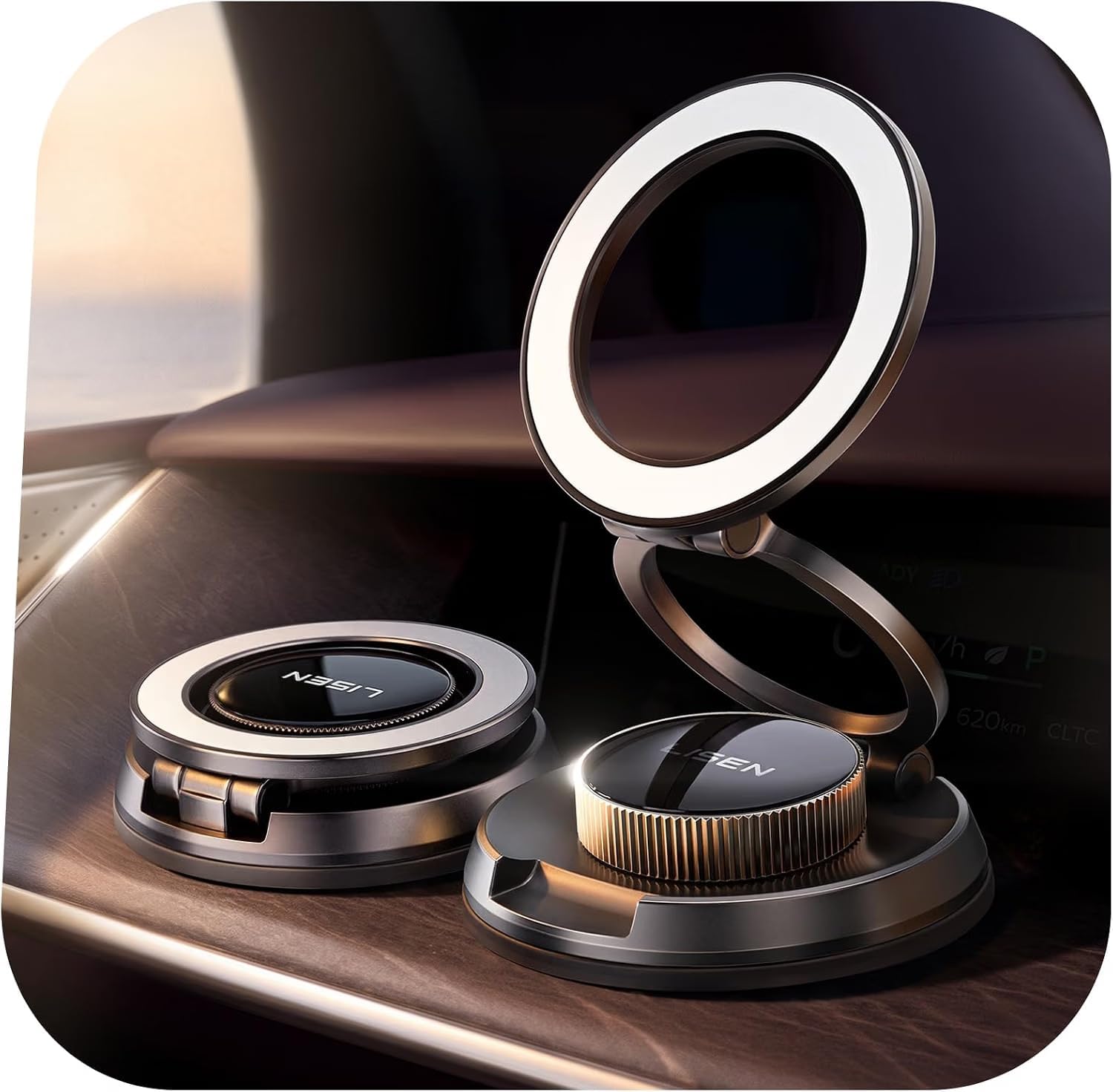 LISEN Magnetic Car Phone Mount, All-Metal