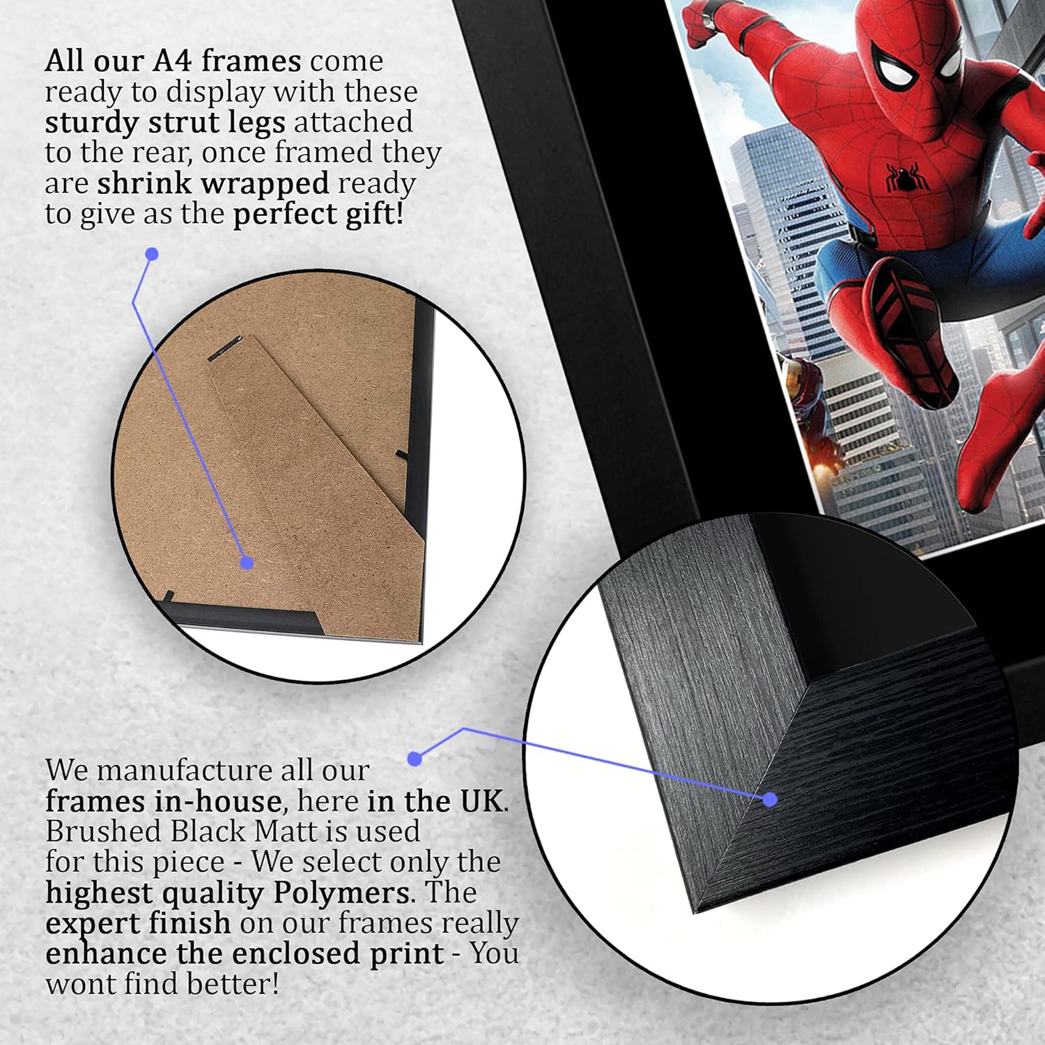 Thumbnail 6 de HWC Trading Tom Holland signed framed A4 print (Spider-Man) – gift-ready display